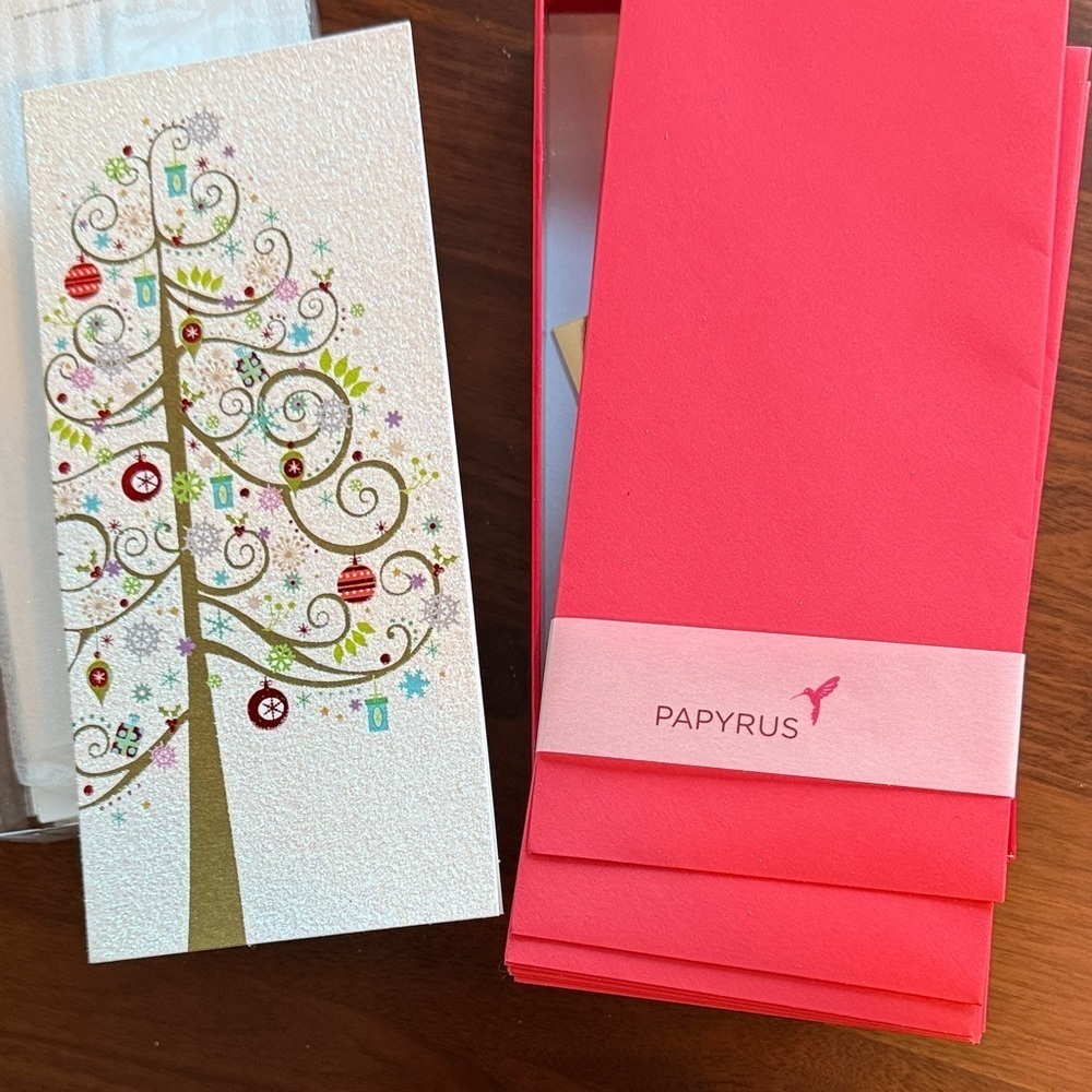 Papyrus Festive Tree Cards with Red Envelopes (11uni)